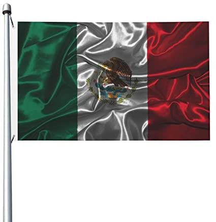 Bandiera del Messico in stile seta, 90x150 cm, bifacciale, in poliestere, per esterni, decorazione per casa, patio, giardino, benvenuto.