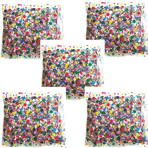 5 BUSTE DI CORIANDOLI MULTICOLOR DA 100 GRAMMI