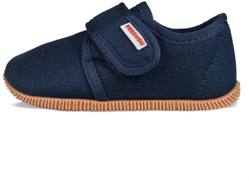 Giesswein Chaussures Enfants Senscheid Bleu foncé 24 - Chaussons pour garçons et Filles, Chaussures antidérapantes avec Fermeture Velcro, Semelle en Caoutchouc