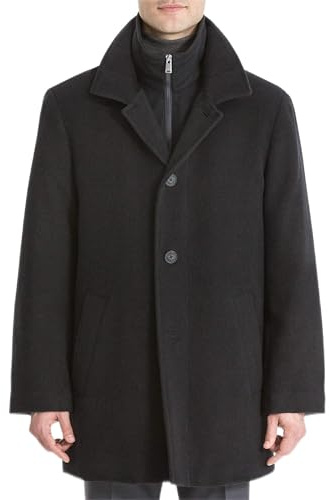 Calvin Klein Men’s Modern Style Overcoat with Cold Weather Features Charcoal