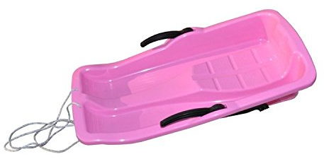 Unbekannt Bob Schlitten Rodel Schneegleiter Bremsen inkl Zugseil 4 Farben zur Auswahl (Rosa)