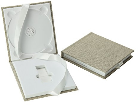 USB Aufbewahrungs Case. Flash Drive Aufbewahrungsbox, Album, Hülle, Tasche zur Hochzeit und andere besondere Anlässe. (Grau, USB+CD)