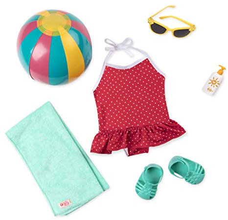 Our Generation BD60044Z Outfit Badeanzug Retro Pünktchen