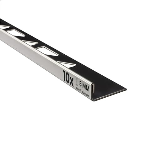 10x L-Profil Edelstahlschiene Fliesenprofil Fliesenschiene Edelstahl V2A L250cm 8mm glänzend