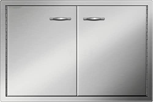 VEVOR BBQ Türen 84x56cm Schranktüren Kamintür mit Doppeltüren Putztür Edelstahl für Außenküche Badezimmer