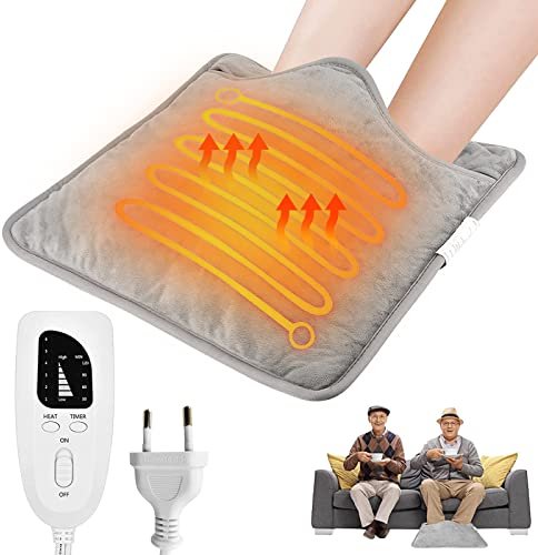 Calentador de Pies Eléctrico Calefactor para Pies Automático-Calienta Pies Calientapiés Lavable a Máquina, Ajuste de temperatura de 6 velocidades,15.7”x 15.7”,Apto para Familias
