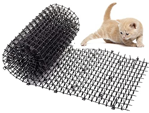 Transparente Katzenabwehr Matte,30 * 200cm Matte mit Spikes zur friedlichen Abwehr von Katzen und weiteren Tieren,Dornengitter Tier-Barriere,cat Mat für Garten,Zaun,Anti-Cats Network (Schwarz)