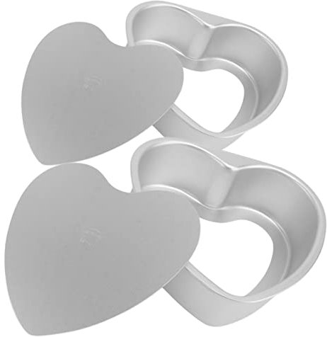 BESTonZON 2pezzi Heart Cake Pan Con Rimovibile Per Chiffon Antiaderente Per Per Biscotti e Cheesecake