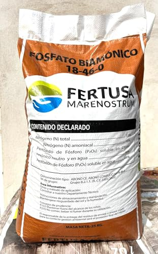Abono complejo NPK 18-46-00 DAP 25kg: Fosfato diamonico granulado, fertilizante fosforado de alta riqueza.