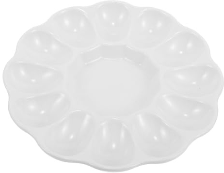 Bandeja De Cerámica para Rellenos: Plato De 12 Tazas para De Pascua Platos para Rellenos Contenedor para Plato De Porcelana para Taza De Mesa