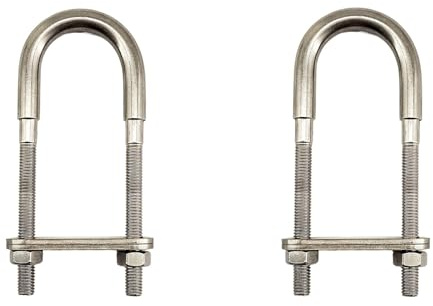 2 pernos en U de acero inoxidable M8 x 100 304 con tuercas y arandelas/accesorios de barco/pernos en forma de U para yates/soportes
