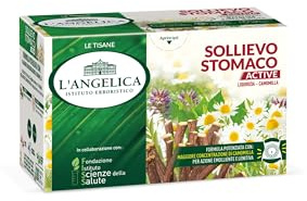 L'Angelica, Tisana Sollievo Stomaco Active, Tisana Funzionale Contro i Bruciori Gastrici, Con Liquirizia e Camomilla, 1 Confezione da 18 Filtri