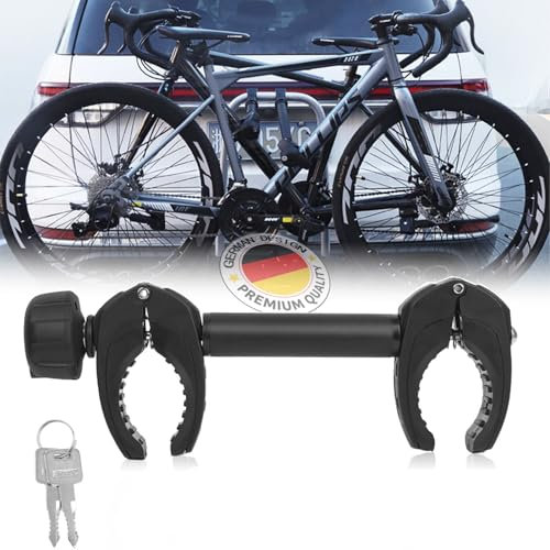 FINEW 32cm Rahmenhalter für Fahrradträger Anhängerkupplung, Universal Fahrradrahmenhalter Abschließbare, Rahmenhalter für U-Bügelrohr: Ø 2,5-3cm - Kraftvolle Fixierung (Patent)