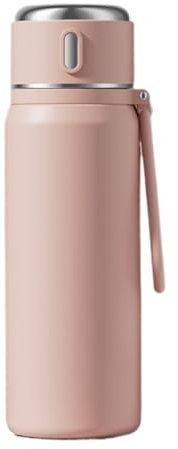 BMDOZRL Isolierflasche Einfache isolierte Tasse aus Edelstahl, Tasse, Teetasse, Kaffeetasse, geeignet for Büro, Zuhause, Ausgehen(Pink,450ml)