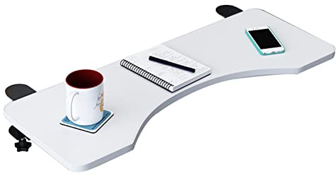 Ergonomic Folding Keyboard Tray Under Desk Shelf Clamp on Extender for Home or Office White (75cm/29.5inch)