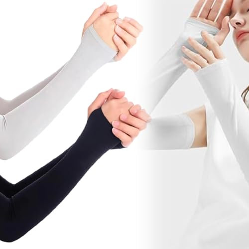 VONJUMA 2 Paar Arm Sleeve Volleyball Volleyball Manschetten Für Damen Uv Schutz Tennismanschette Ärmel Für Arme Ohne Strain Armstulpen Volleyball Mädchen Ärmel Für Herren Schwarz Grau