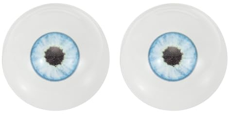 PATIKIL 32mm Doll Eyes,1 Pair Realistic Acrylic Eyes Plastic Half Eyeballs for Dolls Masks Halloween Props Art Craft, Light Ice Blue