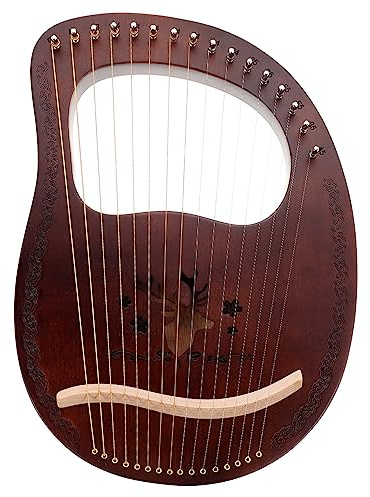 Yardwe Arpa de Lira de Madera de Tonos Arpa de Lira de Estilo Antiguo Instrumento de Cuerda para Tocar Manos para Música Tradicional