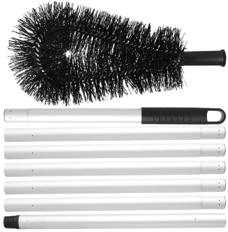 Roof Cleaning Brush - Gutter Scrubbing Tool Multipurpose Debris Remover | Telescopic Handle Cleaner Outdoor Brush Lightweight Equipment Handy Pole Attachment Friendly Design for Home Use