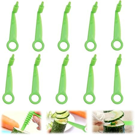 Cortador en espiral de piraña, juego de cortadores de patatas en espiral para pepino, zanahoria y verduras, cortador manual en espiral de cocina, cortador en espiral de verduras portátil, pelador de