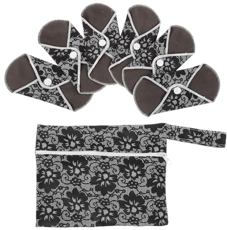 ARTIBETTER Toallas Sanitarias Reutilizables para Mujer y Embarazadas, 6 Piezas de Fibra de Carbón Ecológicas y Lavables Diseño Impreso Exquisito para Uso Diario Color Aleatorio