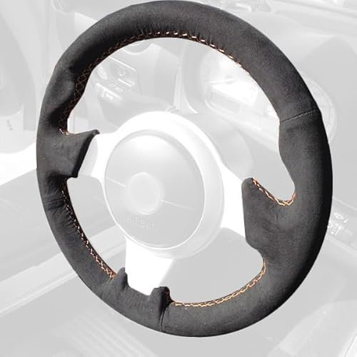 RedlineGoods Lenkradbedeckung kompatibel mit Lotus Elise 2005-15. Maßgeschneidert - Nicht universell. Echtes Top Qualitat Italienisches Alcantara. Schwarz mit Blauem Faden