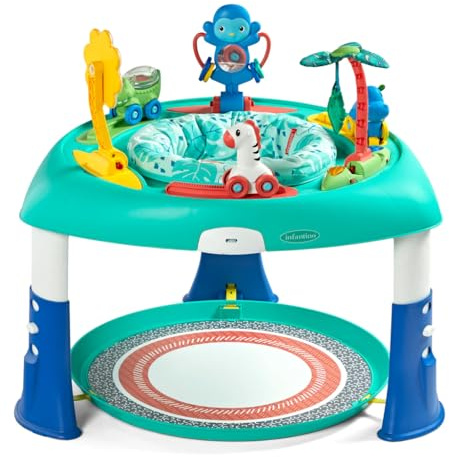 Infantino 3-in-1 Spin & Stand Entertainer – 360°-Sitz- und Aktivitätstisch mit leicht verstaubarem Design – Mehrfarbig