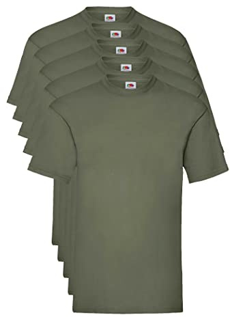 Fruit of The Loom Valueweight 5 Pack, T-Shirt Uomo, Verde (Classic Olive 59), Medium