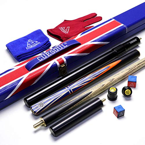 CUESOUL 57 Handcraft 3/4 Ebenholz Snooker Queue mit Union Jack Flag Design