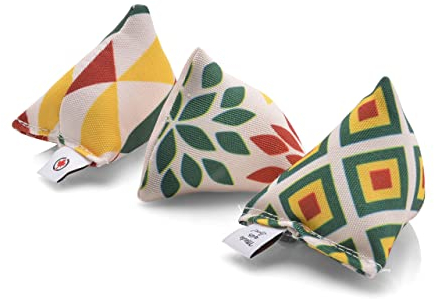 CanadianCat Company | Premium Schmusekissen Katzenkissen 3er-Set Mini-Pyramiden 6x6x6cm Reggae Top - Katzenkissen mit feinster Katzenminze