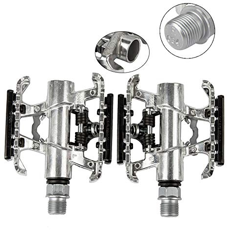 Straße MTB Fahrrad Pedal Selbst Locking Straße MTB Dual Zweck Pedal Multifunktions Ultraleicht 334g Bike Praktische Zubehör,Silver