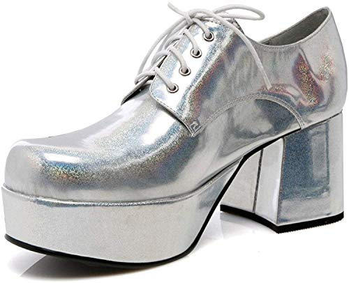 Ellie Shoes Mens Platform, Silver, X-Large US