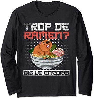 Castor Animal Kawaii Cuisine Japonaise Japon Bol De Ramen Manche Longue
