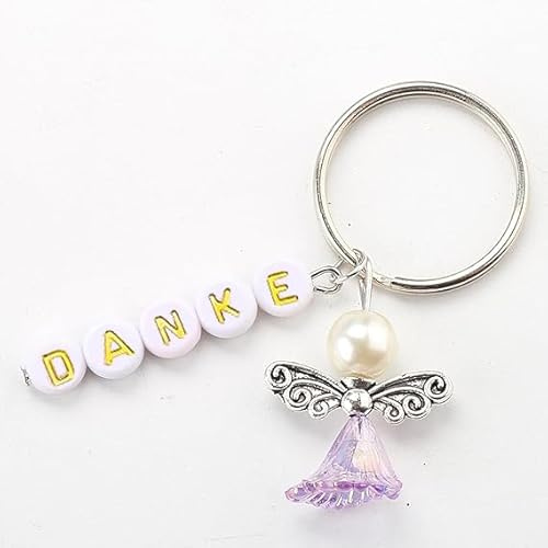 HERZWILD 45 uppsättningar skyddsänglar gör-det-själv set tack nyckelring ängel charm pärlängel hänge för gör-det-själv bröllop smycken halsband pyssel (guld)