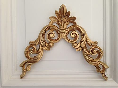 Artissimo Wandrelief-3DGold-Wanddeko-Barock Ornament Applike 23x28 Wandbild Gold Deko Türbogen Wandbehang Wandskulptur Accessoires C1536 Gold