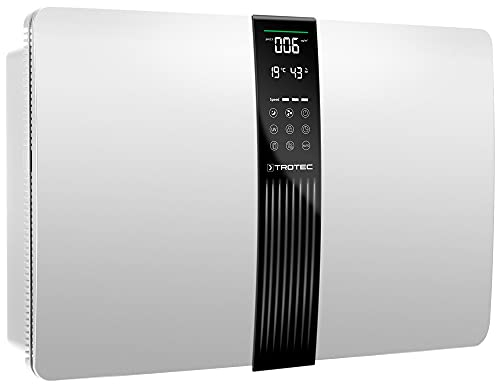 TROTEC Luftreiniger AirgoClean 140 E – HEPA Filter für Allergiker – Räume bis 40 m²/100 m³, Luftfilter entfernt 99,97% aller Partikel, Gebläsestufen 3 mit Turbo-Modus, Timer, Fernbedienung, weiß