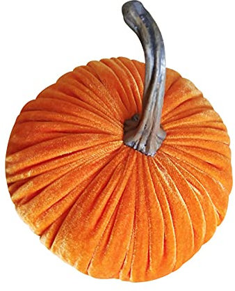Halloween Kürbis Deko - Samt Kürbis Dekor Handgemachte, Samt Kürbisse Deko Halloween Erntedankfest Party Sortierte Mini Samt-Kürbisse Tischdekoration Herbst Halloween Dekoration (Orange, 20*20cm)