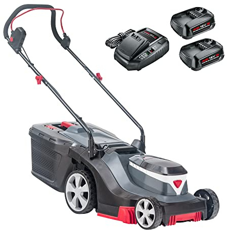 AL-KO Batteridriven gräsklippare 3,22 Li Easy, 32 cm skärbredd, batterifack för upp till 2 batterier 18 V Li-Ion (2 x batteri och laddare ingår), för ytor upp till 200 m², central skärhöjdjustering