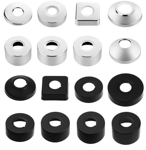 2 rosette per doccia Ø 25 mm (3/4), rosetta di copertura in acciaio inox, rosetta filettata, rosetta, copertura per tubi, rosette per rubinetti, tubo di riscaldamento (argento, 60 x 25)