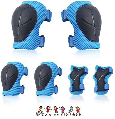 NEOVSUNY Knieschoner, Inliner Schoner Protektoren Set für Kinder 3-8 Jahre, Verstellbare Schützer Schutzausrüstung für Skateboard, Roller, Skaten, Ski Fahren, Outdoor Sport