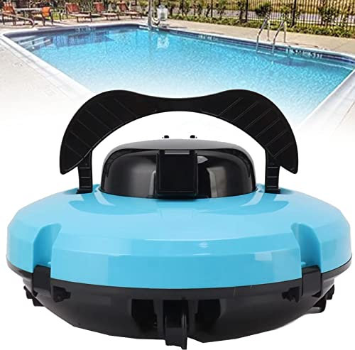 CHUNTIANMEI Automatic Pool Cleaner, wimming Pool Cleaning Strong Suction, Dual Motors, with Top Handle & Smart Navigation for Above Ground Pool & Inground Swimming Pool,Blue