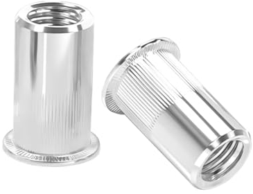 Qrity 50 Stück Edelstahl Flachkopf Nietmuttern, NietMutter Einsatz, Nietmuttern, Rivet Nutsert Cap, Blindnietmuttern, M3 Muttern