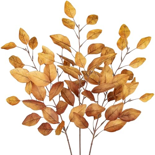 Arborus 3 Stück Künstlicher Eukalyptus Zweige Herbstdeko 73 cm Herbstzweige | Künstliche Herbstzweige mit Eukalyptusblätter Kunstzweige wie echt Dekozweige für Äste und Zweige Deko Zimmer Büro Tisch Deko