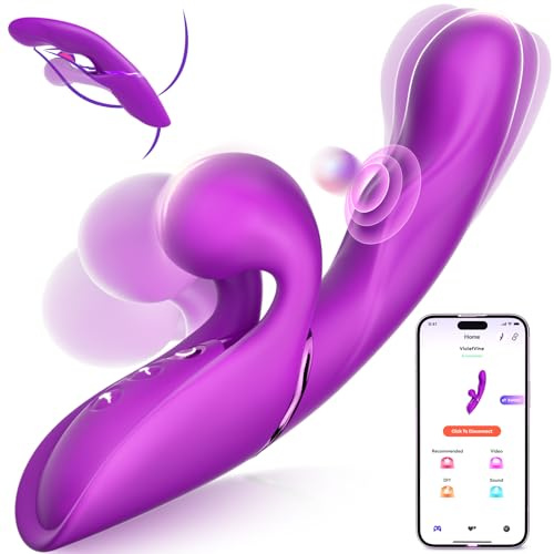 Aoonice Flapping Vibrator Womens Sex Toys, APP Control Vibrators with 5 Flapping & 10 Vibrating Adult Toys, Flexible Ball Design for G Spot Anal Clitoral Stimulator, Women Vibrater Female Sex Toy