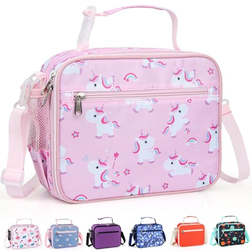 hombrima Insulated Lunch Box Bag, Kids Thermal Cool Bags with Adjustable Strap for Adults Children Women Men Boys Girls School Office Outdoor (PKPony)