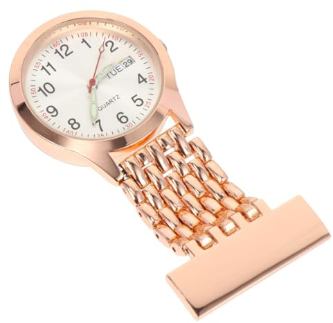 LIFKOME Krankenschwester Uhr Uhren für Männer Krankenschwester Digitaluhren für Herren Medical Watch Watches Taschenuhr Krankenschwester-Clip-Uhr -Eisen-Legierung Golden