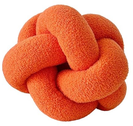 Champracer Geknotetes Rundes Plüsch-Kissen für Sofa - Heimdekoration (Orange, 30 cm)