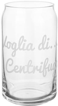 KASANOVA Bicchiere bibita in vetro scritta Voglia di centrifuga 470 ml