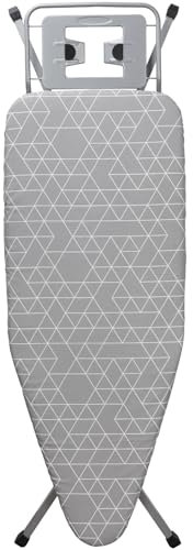 STANEW Asse da stiro, Tavolo da Stiro pieghevole, Adatto per ferri da stiro a vapore, Sistema Di Chiusura Di sicurezza, Regolabile In Altezza, Con Rivestimento In Cotone 100% (120 x 45 cm, Grigio)