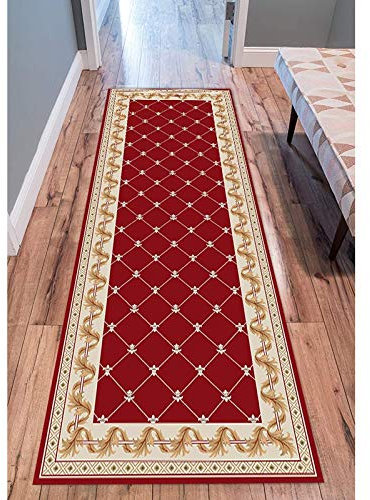 Tappeto passatoia tradizionale rosso per corridoio scale lungo 6 m tappeto runner stretto ideale per passaggio e ingresso disponibile in diverse lunghezze e dimensioni